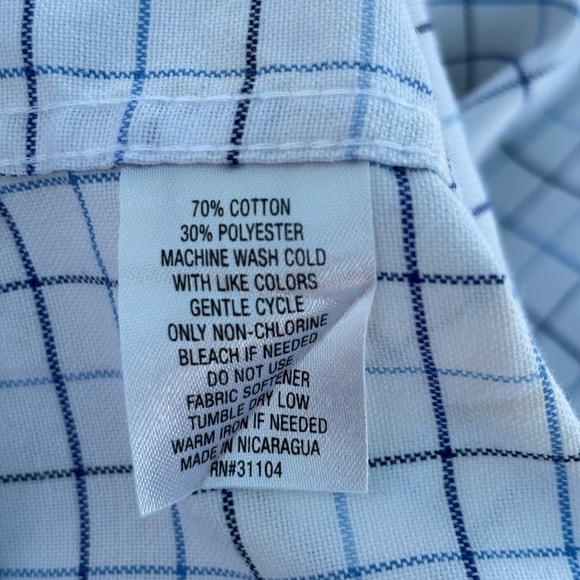 Saddlebred Blue and White Casual Button Down Shirt - Picture 7 of 8